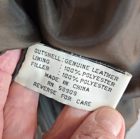 Preston & York Mens Leather Jacket Sz L Chocolate Brown Aviator Look 2 Pockets - Picture 9 of 14